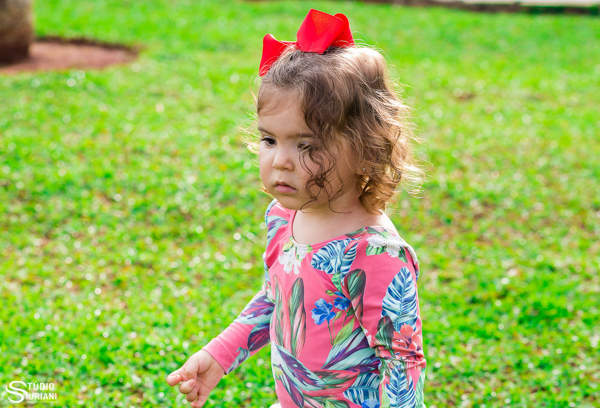 Criança com lindos cabelos loiros encaracolados fazendo fotos de 2 anos 