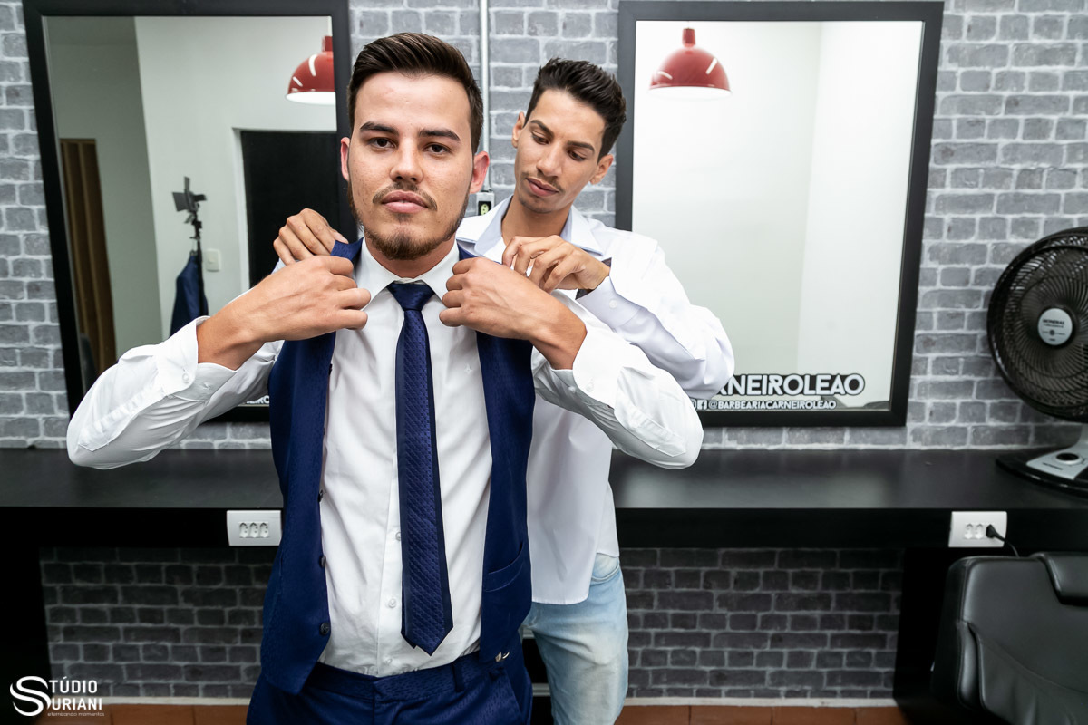 Terno azul para noivo em Uberlândia