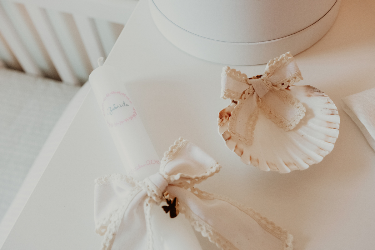 vela de batismo, concha de batismo