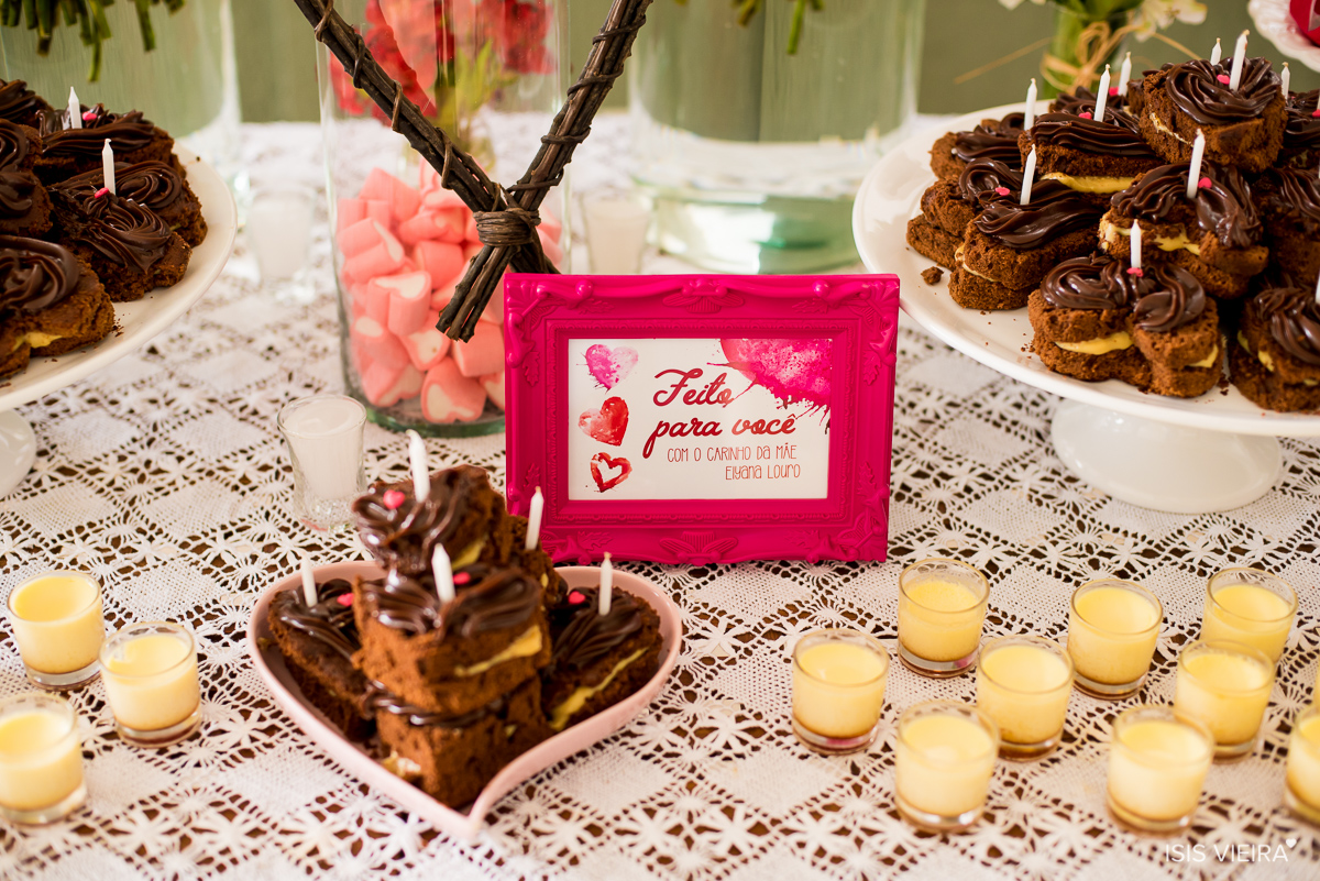 detalhes da linda decoração da mesa de doces da festa de aniversario da miss festas