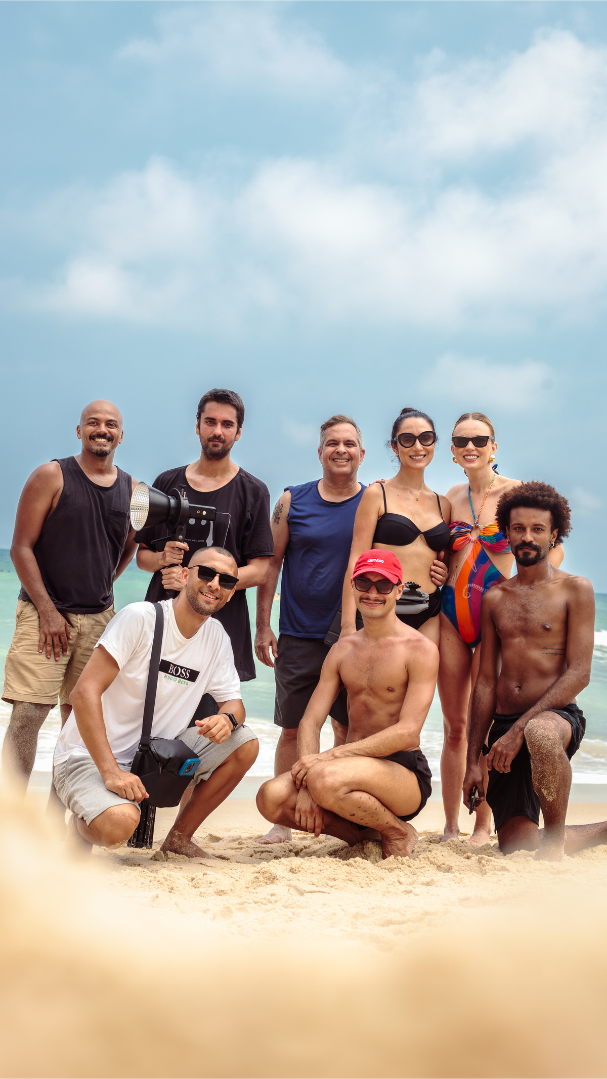Equipe campanha de moda praia feminina para a grife oh beach com fotografo de moda carioca Paulo henrique de oliveira lima na barra da tijuca rio de janeiro rj