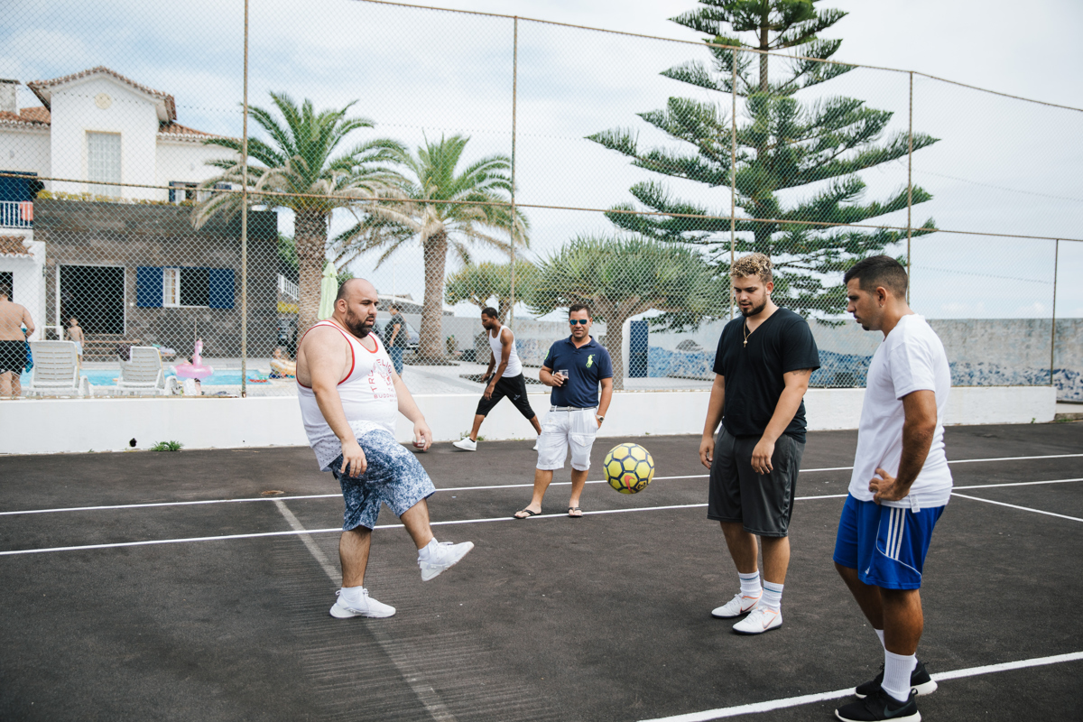 playing with friends wedding 