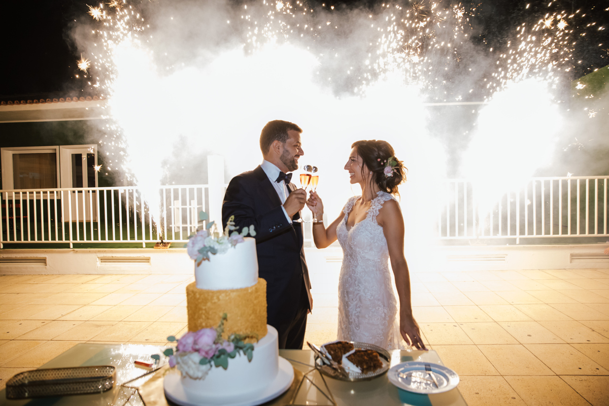 fogo de artificio dos noivos no Atlantico Vila Eventos