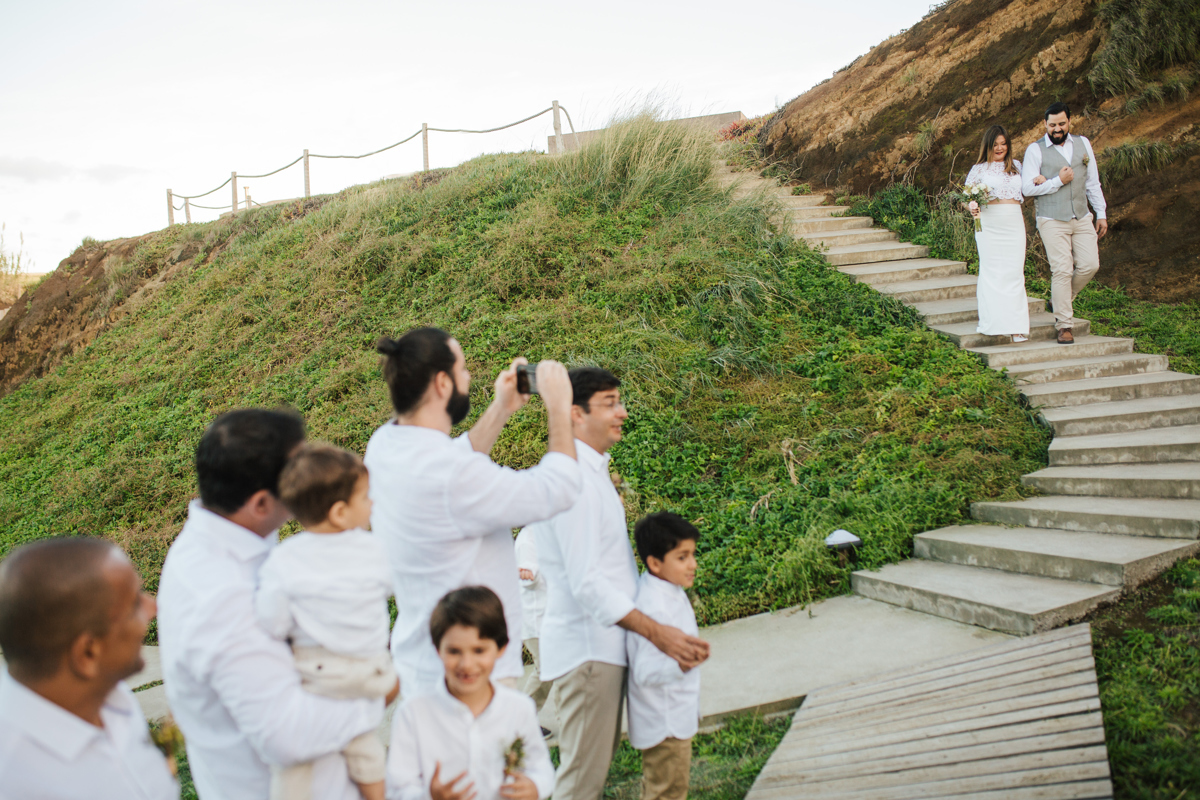 a chegada nos noivos ao Santa Bárbara Eco-Beach Resort