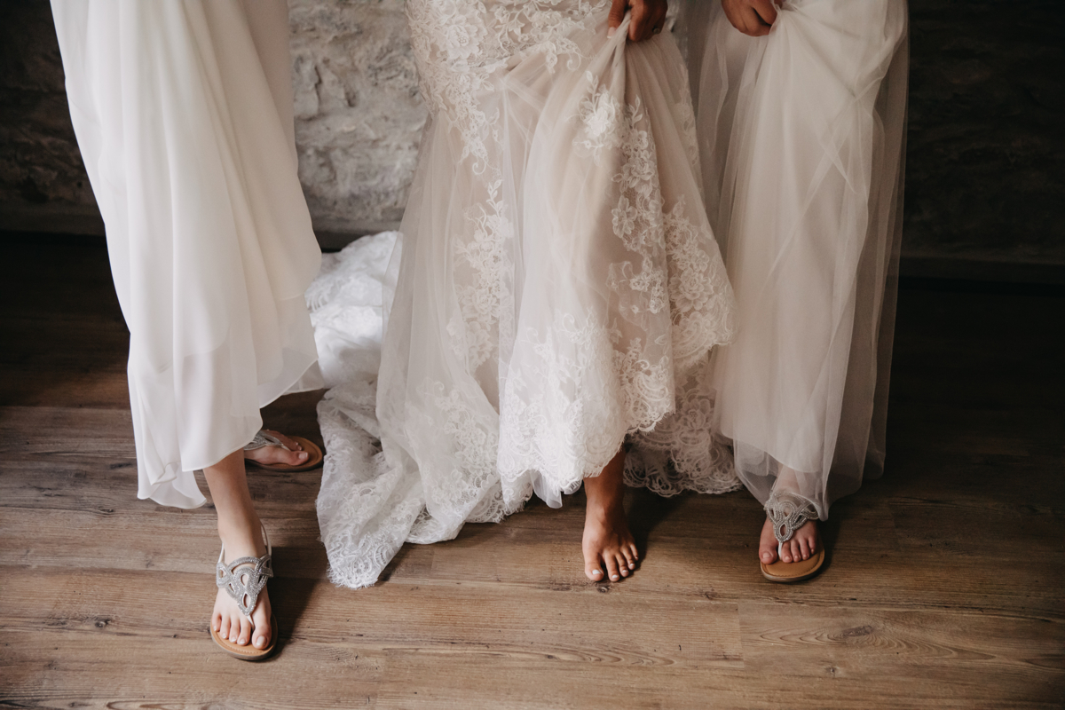 pes da noiva e damas 