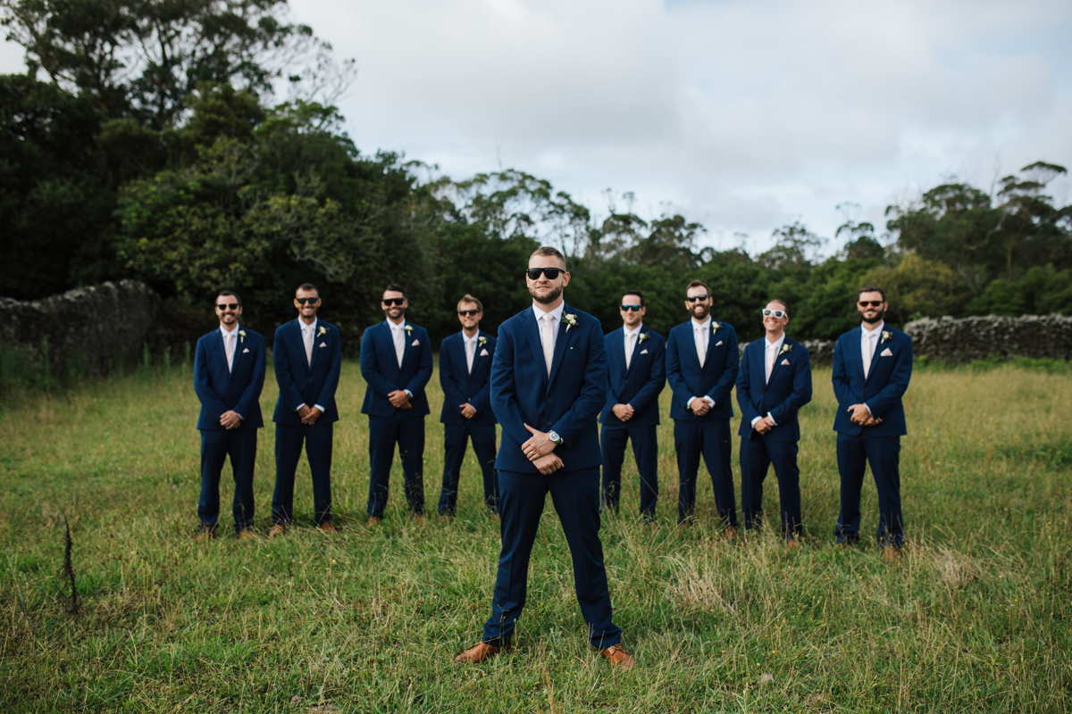 groomsmen and groom wedding in azores 